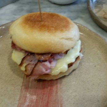 Ellie's - Breakfast sandwich -egg, cheese, tomato jam + I added ham...very good - Breakfast & Brunch Near Me - Providence, Rhode Island Ellie's - Breakfast sandwich -egg, cheese, tomato jam + I added ham...very good - Breakfast & Brunch Near Me - Providence, Rhode Island