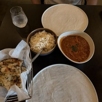 Masala Craft - butter chicken, rice, garlic naan bread - Indian Near Me - Williamsburg, Virginia