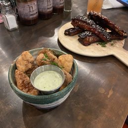 Fried "pickles"(!) & ribs Fried "pickles"(!) & ribs
