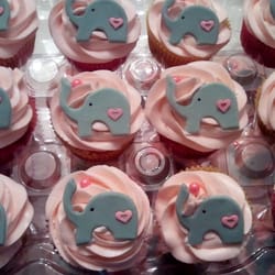 Life of the Party Cake Design - Elephant-themed Baby girl shower cupcakes!