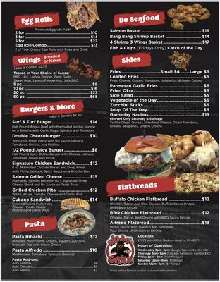Menu photo 2 Big Bo's Grill Madison Heights, MI