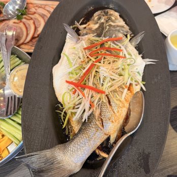 Ji Rong Peking Duck - 清蒸鲈鱼 Steamed Fresh Sea Bass - Chinese Near Me - Rosemead, California