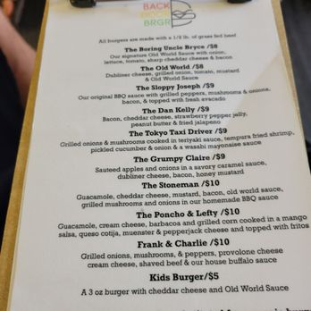 Backdoor BRGR - The menu - Burgers Near Me - Provo, Utah Backdoor BRGR - The menu - Burgers Near Me - Provo, Utah
