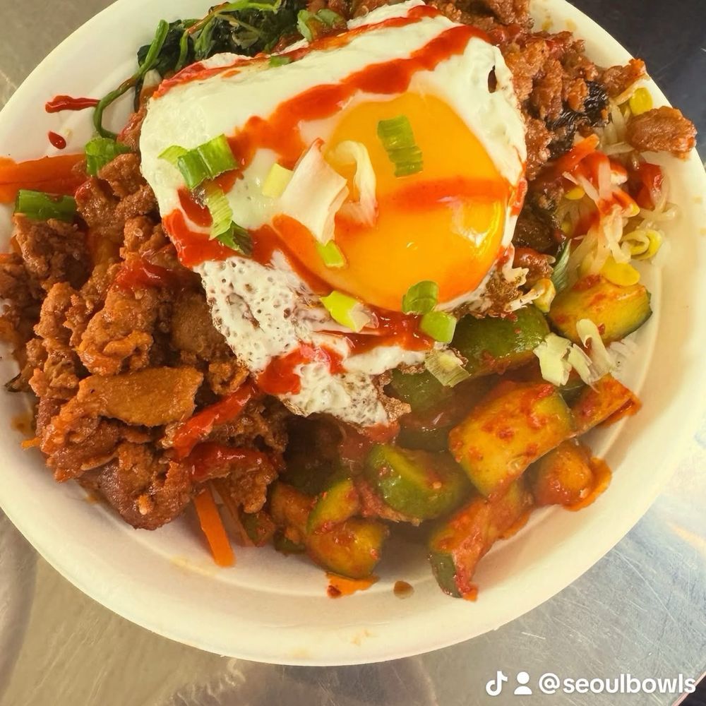 Seoul Bowls - Spicy Pork Bibimbap bowl. - Korean Near Me - Chester, Maryland Seoul Bowls - Spicy Pork Bibimbap bowl. - Korean Near Me - Chester, Maryland
