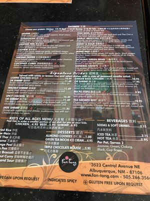 Menu photo 6 Fan Tang Albuquerque, NM