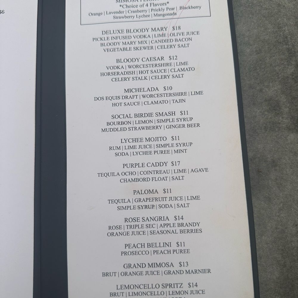 Social Birdie - Drink menu - Breakfast & Brunch Near Me - Queen Creek, Arizona Social Birdie - Drink menu - Breakfast & Brunch Near Me - Queen Creek, Arizona