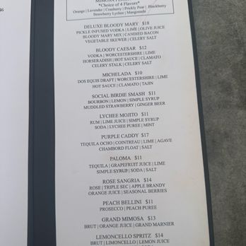 Social Birdie   - Drink menu - Breakfast & Brunch Near Me - Queen Creek, Arizona