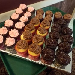 Red velvet, lemon, chocolate  Trio of cupcakes for birthday party