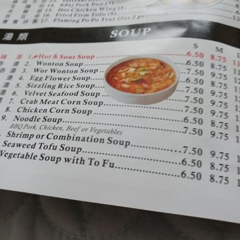 Happy Wok - Soup on the menu. August 15, 2022 - Chinese Near Me - Auburn, California