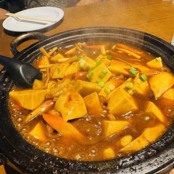 Corner 21 Chinese Cuisine - Egg tofu with shrimp and mushroom - Szechuan Near Me - Springfield, Missouri