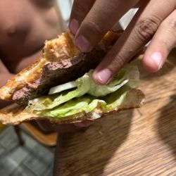 nd's Burgers - Cheeseburger with no cheese but you charged us for it