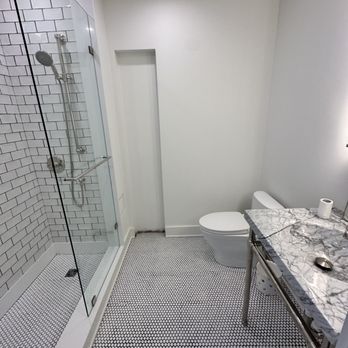 Crespo Granite - shower, surround shower, ledge, and baseboards inside.. No Stone fabricators have no clue how to do this. - Countertop Installation Near Me - Chicago, Illinois
