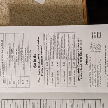 Backdoor Deli - a menu for a restaurant - Pizza Near Me - Gladwin, Michigan