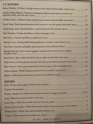 Menu photo 1 Sher-E-Punjab Toronto, ON Menu photo 1 Sher-E-Punjab Toronto, ON
