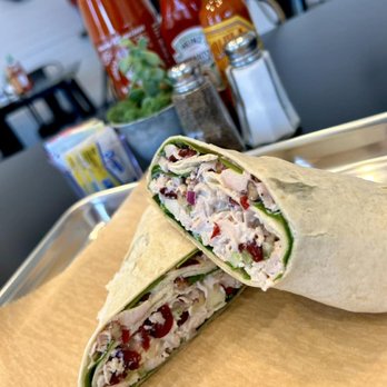 Rowdy Rooster - Chicken Salad Wrap. Roasted Chicken, Dried Cranberries, Red Onion, Celery, Toasted Pecans, and Granny Smith Apple!!! It's so YUMMY!!! - Breakfast & Brunch Near Me - Marthasville, Missouri Rowdy Rooster - Chicken Salad Wrap. Roasted Chicken, Dried Cranberries, Red Onion, Celery, Toasted Pecans, and Granny Smith Apple!!! It's so YUMMY!!! - Breakfast & Brunch Near Me - Marthasville, Missouri