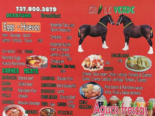 Menu photo 3 Chile Verde Saint Petersburg, FL