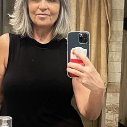 Silver grey hair. My natural color.