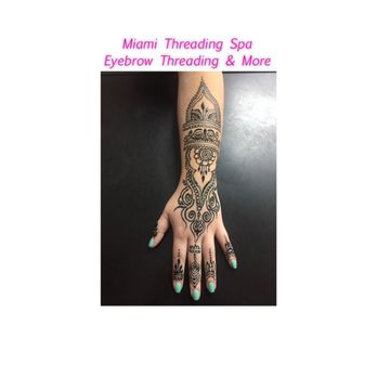 Miami Threading Spa - Natural Black Henna Tattoo - Henna Artists Near Me - Miami, Florida