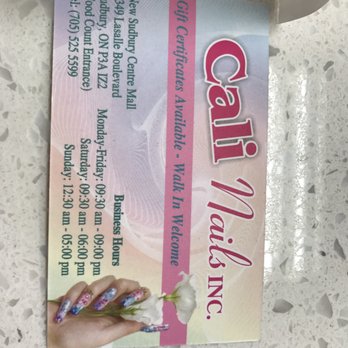 Cali Nails - Card - Nail Salons Near Me - Sudbury, Ontario