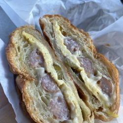Victoria Donuts - #5 Sausage, egg, cheese with jalapeños added!