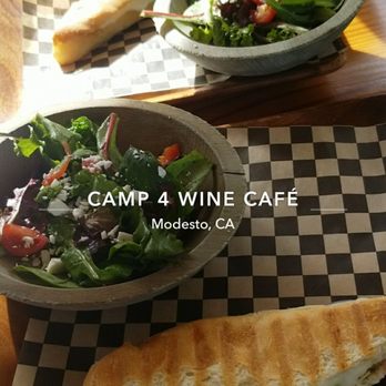 Camp 4  - Split my Salad and good tasting grilled cheese and chicken Paninni.. SO SO GOOD AND AFFORDABLE - Wine Bars Near Me - Modesto, California