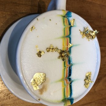 Cafe Astoria - Candy Cane latte with NO CANDYCANE (I didn't want peppermint flavor with my coffee but I wanted the colors!) - Coffee & Tea Near Me - Saint Paul, Minnesota
