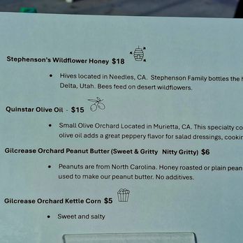 Gilcrease Orchard - Descriptions for goods available at the register - Fruits & Veggies Near Me - Las Vegas, Nevada Gilcrease Orchard - Descriptions for goods available at the register - Fruits & Veggies Near Me - Las Vegas, Nevada