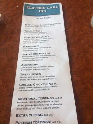 Menu photo 8 Clifford Lake Inn Stanton, MI