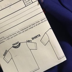 Blue Ribbon Sports - The hole and the order form with the placement I wish I got vs the logo on the left side.