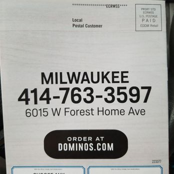 Domino's Pizza - a menu for a pizza order - Pizza Near Me - Milwaukee, Wisconsin Domino's Pizza - a menu for a pizza order - Pizza Near Me - Milwaukee, Wisconsin