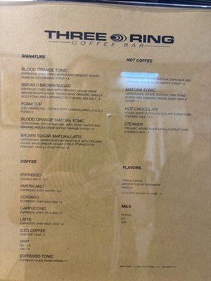 Menu photo 1 Three Ring Coffee Corona, CA Menu photo 1 Three Ring Coffee Corona, CA