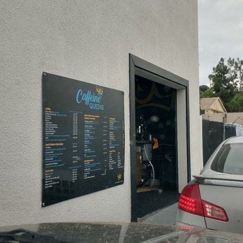 Caffeine Queens - The "window" and menu. - Coffee & Tea Near Me - Lakeside, California