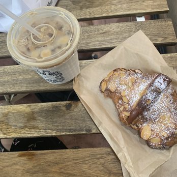 Le Cafe Coffee - Small Iced Rose Latte, Almond croissant - Coffee & Tea Near Me - New York, New York Le Cafe Coffee - Small Iced Rose Latte, Almond croissant - Coffee & Tea Near Me - New York, New York