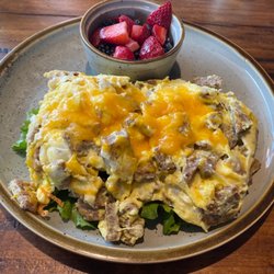 Mango's Breakfast Brunch - Stuffed Avocados with whole eggs (not egg whites)