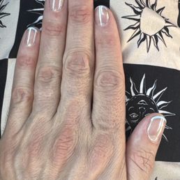 Manicure with chrome.