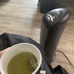 I was freezing so she gave me hot tea and my own space heater. I'm telling you they were so nice!