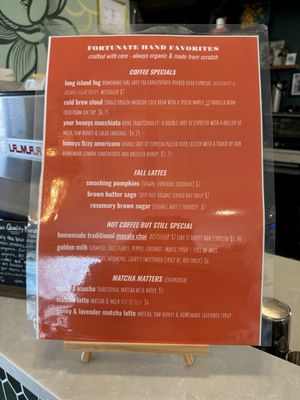 Menu photo 3 Fortunate Hand Coffee & Tattoo Amityville, NY
