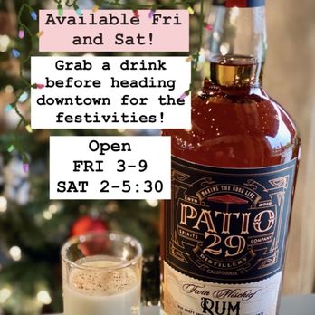 Patio29 Spirits Company - Specials - Distilleries Near Me - Winters, California