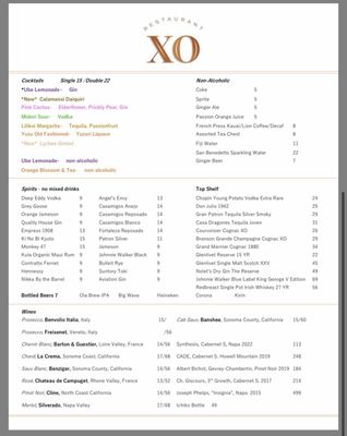 Menu photo 2 XO Restaurant Honolulu, HI