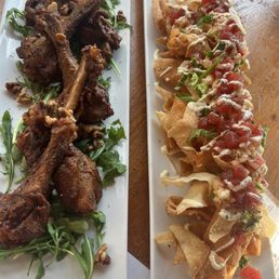Duck wings, ahi tuna wontons Duck wings, ahi tuna wontons