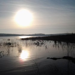 il lago - Blick in den Morgenhimmel am Zwenkauer See.