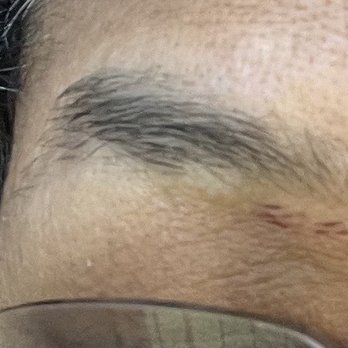 Brow Rituals - Day 2: visible scabbing, butchered shaping. - Threading Services Near Me - New Orleans, Louisiana