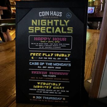 Coin Haus - Weekly specials - Arcades Near Me - La Mesa, California