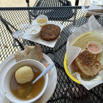 Katzinger's Delicatessen - Matzo Ball Soup 1. Katzinger's Reuben - Delis Near Me - Columbus, Ohio Katzinger's Delicatessen - Matzo Ball Soup 1. Katzinger's Reuben - Delis Near Me - Columbus, Ohio