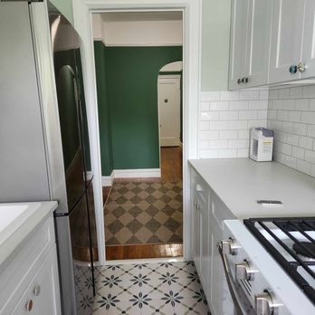 D & A Home Improvement NYC - a kitchen with green walls - General Contractors Near Me - ForesHills, New York D & A Home Improvement NYC - a kitchen with green walls - General Contractors Near Me - ForesHills, New York