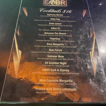 Embr Ultralongue - the cocktail menu - Dance Clubs Near Me - Atlanta, Georgia Embr Ultralongue - the cocktail menu - Dance Clubs Near Me - Atlanta, Georgia