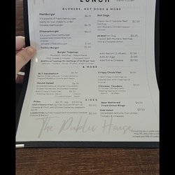 The Public House Chocowinity - Lunch menu that is served until about 8pm