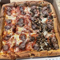 Giuseppe's Pizza & Subs - Large Sicilian Style Pizza - pepperoni,1/2 sausage,1/2 mushroom