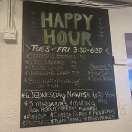 The daily and wed night happy hour