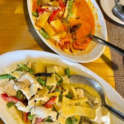 Sunrise Thai - Red curry Duck and Green Curry Chicken. Not authentic Thai flavor at all. Big letdown!